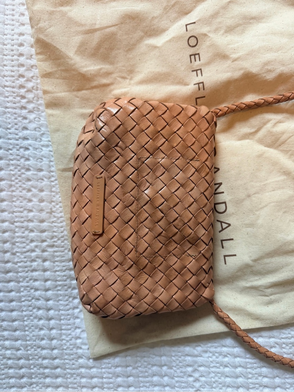 Loeffler Randall Vinnie Mini Woven Crossbody - Desert Sand - Picture 8 of 12
